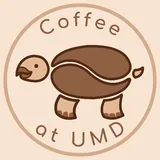 Coffee at UMD logo, a turtle with a coffee bean shell